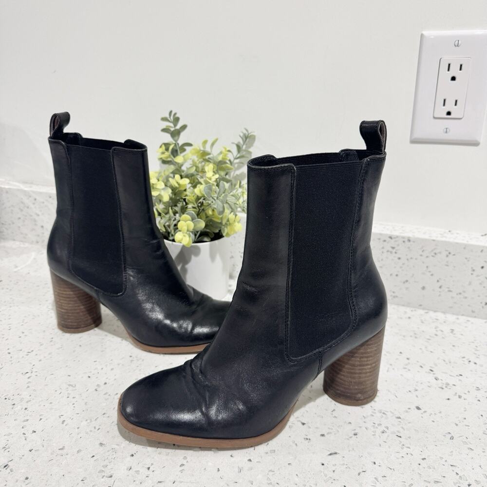 Boden Pippa Block Heeled Black Boots Size 39